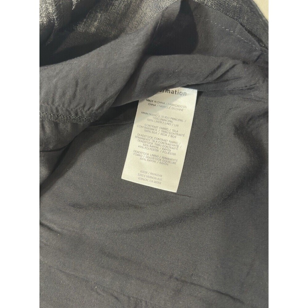 Reformation Lovella Linen Dress Black Mini Lined Adjustable Straps Size 4 - Picture 10 of 10